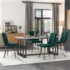 Anajqaqia Set di 4 sedie da pranzo, seduta imbottita con schienale per sala da pranzo, soggiorno e cucina, tessuto in velluto, verde - green