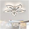 Riserva Lampada da soffitto moderna dimmerabile, plafoniera a LED a 5 teste con telecomando, faretti da soffitto interni a LED in acrilico con fiori bianchi -