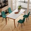 Comanlai Sedie da pranzo 4 pezzi, sedia da ristorante imbottita in velluto, gambe in metallo, per sala da pranzo con balcone, verde, mobili - Green