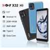 XGODY X32 Smartphone Android 14 da 5,5 pollici Dual SIM Octa Core 4 GB + 16 GB Telefoni cellulari 2850 mAh 5 + 8 MP 4G Rete Face ID Cellulari - Blu