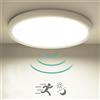 Oeegoo Lampada da soffitto a LED da 18 W con sensore di movimento radar, luce rotonda ultrasottile 4000 K per corridoio, scale, cucina, balcone, seminterrato -