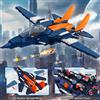 HOGOKIDS 3 in1 Set di costruzioni per aerei da caccia Elica militare Aerei Gunship Giocattoli con veicolo/lanciatore di racchette Regalo per 10+ - 738pcs