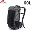 Naturehike Zaino da montagna per esterni Naturehike 60 + 5L Borsa da viaggio ultraleggera per arrampicata sportiva ad alta capacità impermeabile con copertura antipioggia - 40L Blcak