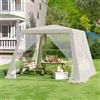 WOLTU 3x3m Gazebo da giardino Tenda a baldacchino Zanzariera con pareti laterali in rete per patio Terrazza Cortile per campeggio all'aperto Facile montaggio - White