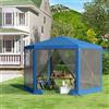 WOLTU 3,8x3,3 m Gazebo per giardino esterno Gazebo Zanzariera con pareti laterali in rete Tenda parasole per campeggio Patio Cortile - Dark gray