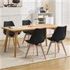WOLTU 4 PZ/SET Sedie Da Sala Da Pranzo Moderne Girevoli Sedie Imbottite Sedie Da Pranzo In Legno Massello Ecopelle per Cucina Soggiorno - Black