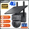 INQMEGA 5MP 4MP 4G Telecamera solare Wireless PTZ SIM con pannello solare Audio bidirezionale Protezione di sicurezza Telecamera CCTV Batteria Cam