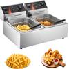 SucceBuy Friggitrici elettriche da 12 litri Doppi serbatoi per ristoranti veloci o campeggio Picnic Pollo fritto Patatine fritte Patatine fritte