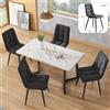 Anajqaqia Set di 4 sedie da pranzo, seduta imbottita con schienale per sala da pranzo, soggiorno e cucina, velluto, grigio - Grey