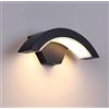 Tealight Applique da parete moderne per esterni a LED da 24 W, lampada da parete a LED bianco caldo 3000 K, IP65 impermeabile, applique da parete in alluminio per giardino con terrazza