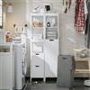 SoBuy BZR123-W armadio alto con borsa per la biancheria pieghevole armadio da bagno armadio da bagno armadio da bagno stretto scaffale da bagno