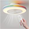 LED ATOMANT Ventilatore da soffitto LED ATOMANT con luce LED da 22W, Ø50cm, illuminazione CCT + RGB 2300LM, motore DC 30W silenzioso e a basso consumo, 6 velocità, modalità estate/inverno, timer, con telecomando, -