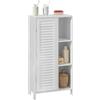 SoBuy BZR39-W cassettiera da bagno armadio alto armadio da bagno con doghe porta cassettiera per bagno armadio da bagno armadio portaoggetti mobili da bagno - BIANCO