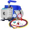 SucceBuy 1.8CFM 1/4HP Kit pompa per vuoto refrigerante HVAC Pompa per vuoto a stadio singolo con manometri collettori per aria condizionata auto