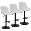 ralex-chair Set di 3 sgabelli da bar, sgabelli da bar girevoli ad altezza bancone con schienale, sedie da bar moderne regolabili, alti in pelle PU senza braccioli