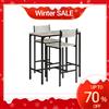 SoBuy OGT03 Set tavolo da bar Tavolo da pranzo in 3 pezzi Tavolo da bistrot Mobili da balcone Mobili da bistrot