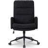 ralex-chair Sedia da ufficio Ralex-chair, sedia da scrivania in lana teddy con ruote, altezza regolabile, sedia da studio girevole per casa e camera da letto, nera - Black