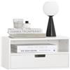 SoBuy NKD03-W comodino sospeso comodino galleggiante vassoio da comodino appeso mensola notturna porta cellulare hover rack