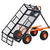 SucceBuy Carrello da giardino Robusto carro multiuso in metallo con assemblaggio semplice Carrello con cassone ribaltabile versatile con capacità di 400/880 libbre