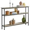 SoBuy FSB49-PZ consolle vintage con 3 ripiani tavolo da corridoio in metallo decorazione tavolo credenza tavolino stretto tavolo divano tavolo