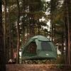 SoBuy OGS32-II-L Tenda da campeggio tenda singola con gancio per lampada e borse per riporre le scarpe Tenda 3in1 per 2 persone pratica verde