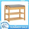 SoBuy FSR49-N Scarpiera con cuscino sedile e cassetto Scarpiera Panca Bambù BHT ca. : 55x46x30 cm