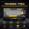 Ajazz AK820/AK820Pro Tastiera meccanica da gioco Bluetooth 5.1/Tastiera personalizzata wireless/cablata C con manopola Guarnizione hot swap - AK820-Black