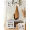 SoBuy FSR23-K Cassettiera moderna con 2 cestelli, panca, scarpiera con cuscino del sedile, poggiatesta