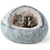 25 '' Pet Cat Dog Letti per gatti adorabili Nido morbido e confortevole Semi-chiuso Nido per gatti Cuccia per interni Forniture per la casa degli animali domestici per riposare - Borgogna