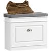 SoBuy FSR82-K Scarpiera Scarpiera con patta Panca per scarpe con cuscino del sedile cassettiera per scarpe Panca BHT circa: 60x51x24 cm - BIANCO