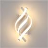 Riserva Lampada da parete a LED da 22 W, lampada da parete bianca moderna con 3 barre di lampada a spirale, luce bianca calda 3000 K, applique da parete per interni per camera da letto