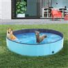 Piscina per cani pieghevole 20 cm di altezza 80 cm di lunghezza Facile da riporre Bagno per cani portatile Piscina per animali domestici dal design semplice per l'esercizio - ARP0086BU-M