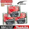 Makita Batteria ricaricabile originale Makita 18V 6.0Ah al 100%, per batteria per utensili elettrici Makita BL1830 BL1830B BL1840 BL1840B BL1850 BL1850B - 1PCS Makita 6A