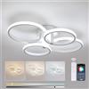 Riserva Lampada da soffitto dimmerabile, plafoniera moderna a LED rotonda con telecomando per soggiorno, bianco 3000K-6500K -
