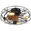 Ventilatore da soffitto moderno a gabbia da 20 pollici Ventilatore da soffitto dal design semplice e moderno con telecomando -