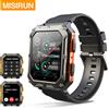MISIRUN Astuto Della Vigilanza Degli Uomini 1.83 "Bluetooth Chiamata IP68 Impermeabile Inseguitore di Fitness Cardiofrequenzimetro Quadranti Personalizzati Sport All'aria Aperta Smartwatch - Orange