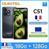 OUKITEL Smartphone C51, 18 GB (6+12) RAM 128 GB ROM, 5150 mAh, Android 13, 13 MP + 5 MP Cellulare, HD + 90 Hz OTG/GPS/Due schermi SIM - Viola