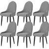 Mobili Set di 6 sedie per sala da pranzo, sedie da cucina moderne imbottite in tessuto, sedie da tavolo da pranzo con schienale alto e meta - Cheese White