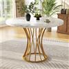 Tavolo da pranzo rotondo (80x80x76 cm) per 4-6 persone Piastra in MDF piedini in metallo per ristoranti - Golden