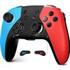 AceGamer Controller wireless AceGamer per Switch/Lite/OLED/PC Joystick effetto Hall per Switch 2 con sveglia/Turbo/vibrazione/Programmabile - Red-Blue