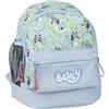 Zaino stile Bluey Trekking - Colore Blu - 23x27x15 cm - Realizzato in poliestere - Varie tasche - Cintura e manici regolabili - Stampa Bluey -