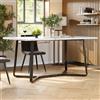 Tavolo da pranzo (108,8x75x76 cm) MDF e vassoio in marmo MDF e pannello in marmo per 4 a 6 persone per sala da pranzo soggiorno - Black
