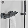 MYQualife Rubinetto da bagno a cascata Rubinetto per vasca a 2 funzioni Montaggio a parete Rubinetto per doccia con acqua calda e fredda con doccetta - Matte Black