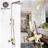 MYQualife Rubinetto per doccia Miscelatori con beccuccio per vasca Montaggio a parete Soffione doccia a pioggia da 8 pollici + doccetta Set doccia per bagno Rubinetto - Brushed Nickel