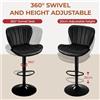 Sgabelli da bar set di 2 360 ° Sgabelli da bar girevoli regolabili, sedie da bar ad altezza bancone con schienale, ben imbottite, pelle PU nera/grigia - Black