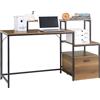 SoBuy FWT103-PF Scrivania con 3 ripiani Tavolo per computer Tavolo da ufficio Home Office Tavolo da lavoro Scrivania ad angolo Design industriale -