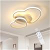 Riserva Plafoniera a LED dimmerabile, lampada da soffitto a cuore da 64 W 3000 K/4500 K/6500 K, lampadario bianco con telecomando per camera da letto -
