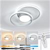 Tealight Plafoniera a LED dimmerabile, plafoniera 40W 4500LM con telecomando, lampada da soffitto rotonda in alluminio per soggiorno 3000K-6500K -