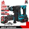 ONEVAN Trapano a percussione elettrico senza spazzole ONEVAN 27mm Cordless 6200IPM 360 ° Utensile elettrico per martello perforatore per pin batteria Makita 18V - No Battery