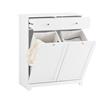 SoBuy BZR33-II Armadio da bagno con cesto portabiancheria e 2 cassetti Armadio portabiancheria moderno MDF 78x90x38 cm